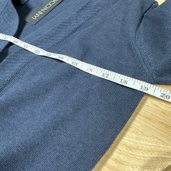 TOCCIN NY NWT Felicity Long Sleeve Ribbed Knit Sweater Dress Navy Size Small - Picture 7 of 9